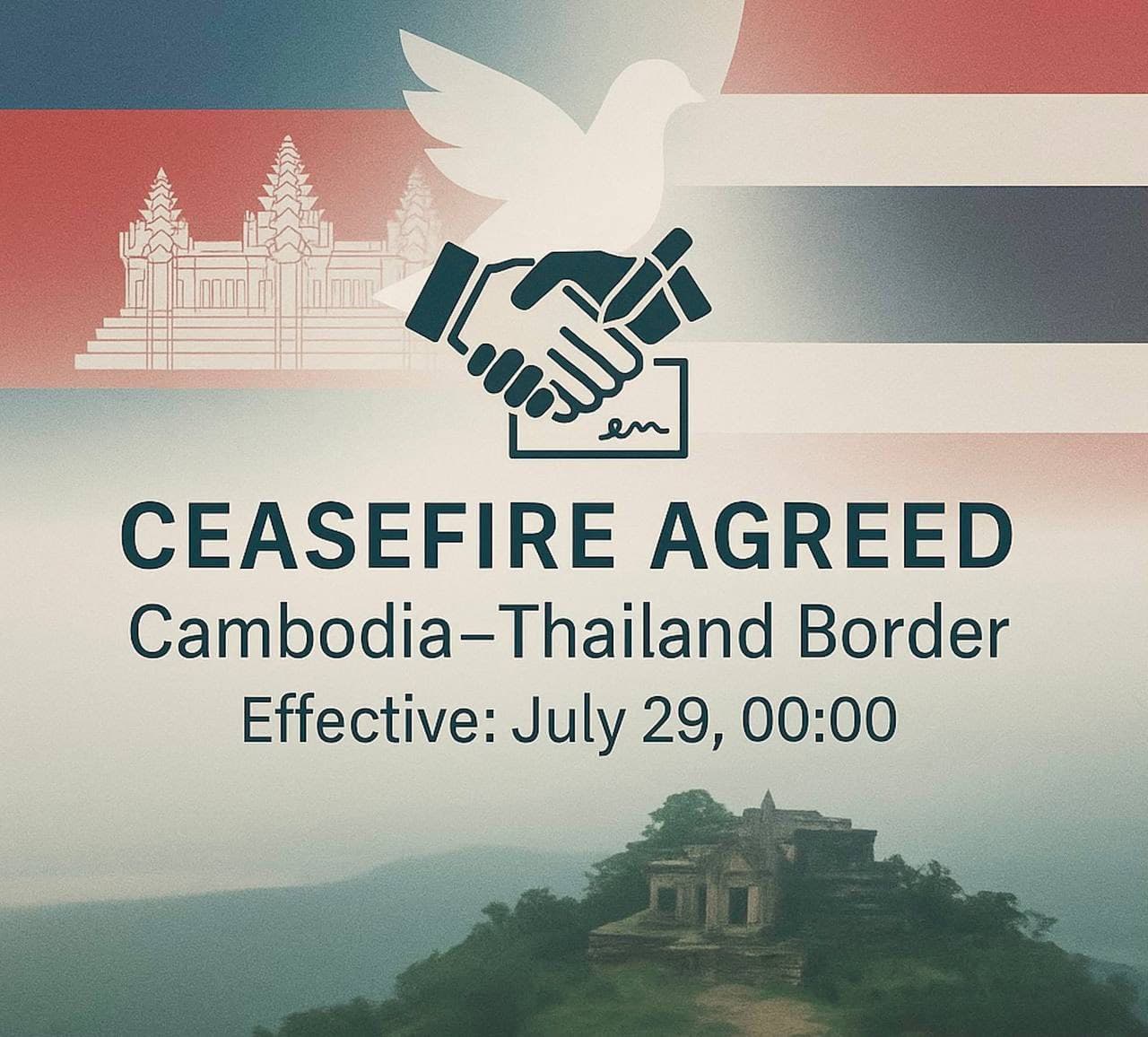 Cambodia and Thailand Agree to Immediate Ceasefire